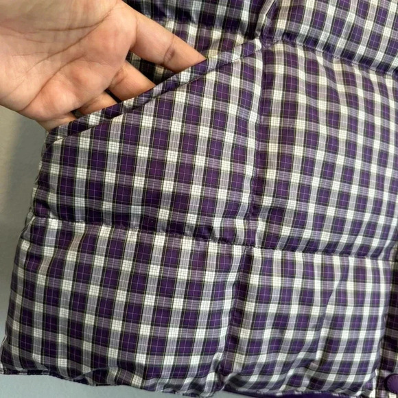 Lands End Puffer Vest Down Feathers Check Pattern XL - Picture 5 of 8